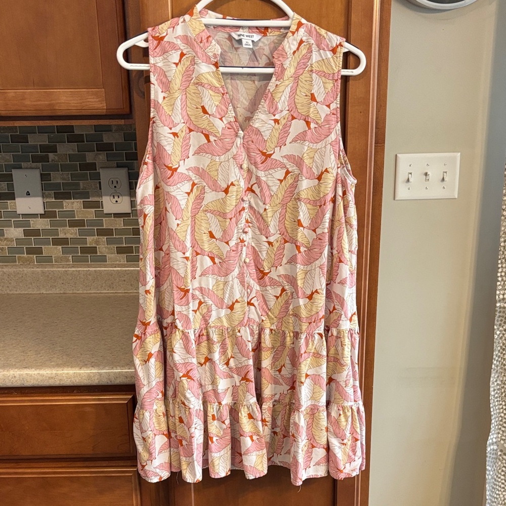 Floral Sleeveless Dress - Pink and Yellow
